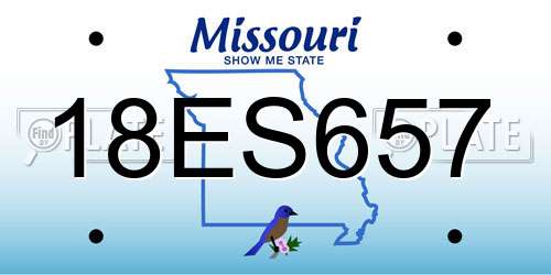 18ES657 Missouri License Plate