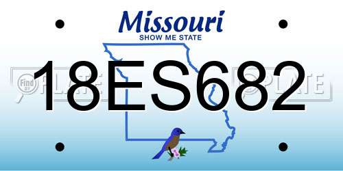 18ES682 Missouri License Plate
