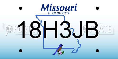 18H3JB Missouri License Plate