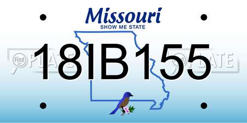 18IB155 Missouri License Plate