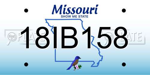 18IB158 Missouri License Plate