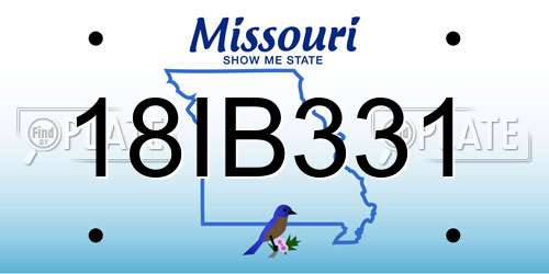 18IB331 Missouri License Plate