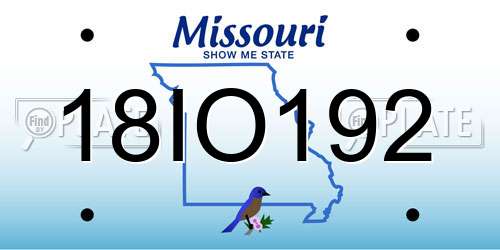 18IO192 Missouri License Plate