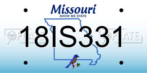 18IS331 Missouri License Plate