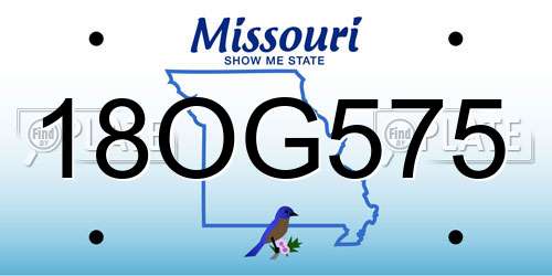 18OG575 Missouri License Plate