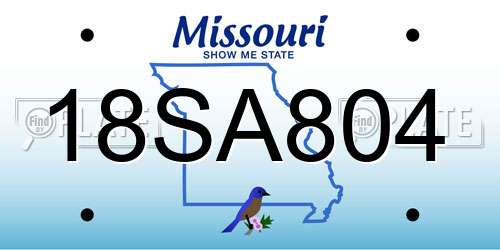 18SA804 Missouri License Plate