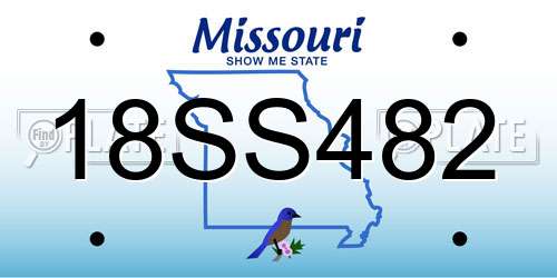 18SS482 Missouri License Plate