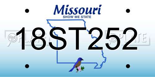 18ST252 Missouri License Plate