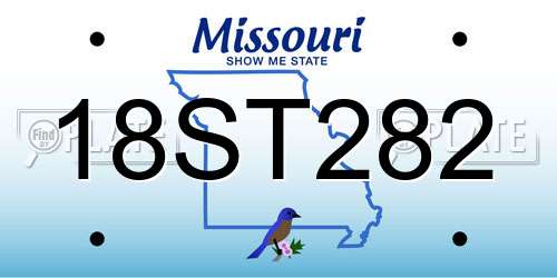 18ST282 Missouri License Plate