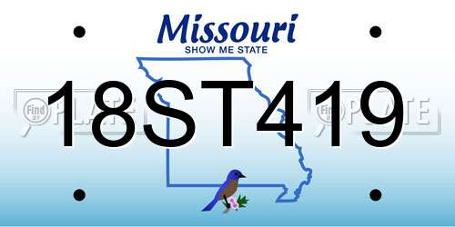 18ST419 Missouri License Plate
