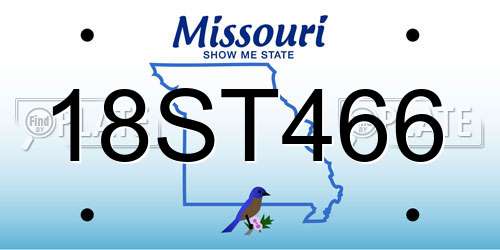 18ST466 Missouri License Plate