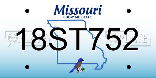 18ST752 Missouri License Plate