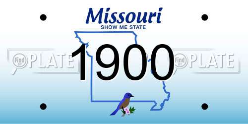 1900 Missouri License Plate