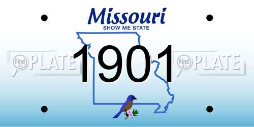 1901 Missouri License Plate