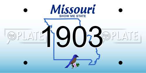 1903 Missouri License Plate
