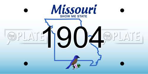 1904 Missouri License Plate