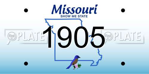 1905 Missouri License Plate