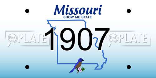 1907 Missouri License Plate