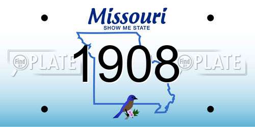 1908 Missouri License Plate
