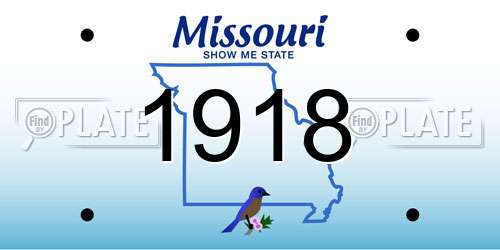 1918 Missouri License Plate