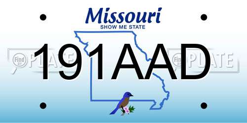 191AAD Missouri License Plate