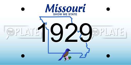 1929 Missouri License Plate