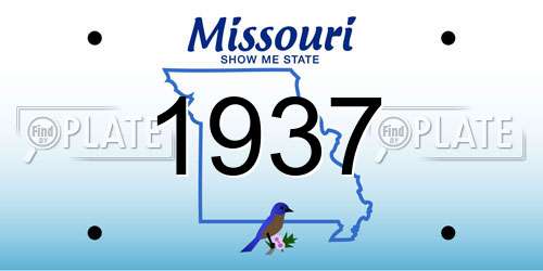 1937 Missouri License Plate