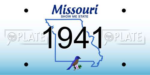1941 Missouri License Plate