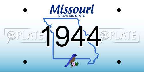 1944 Missouri License Plate