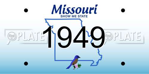 1949 Missouri License Plate