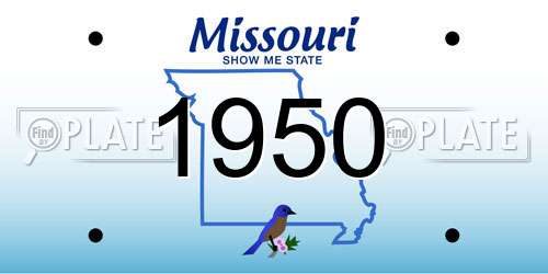 1950 Missouri License Plate