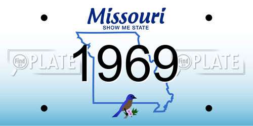1969 Missouri License Plate