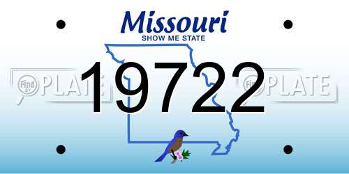 19722 Missouri License Plate