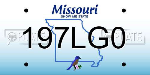 197LG0 Missouri License Plate
