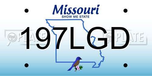 197LGD Missouri License Plate