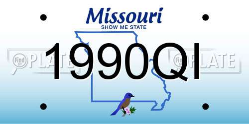 1990QI Missouri License Plate