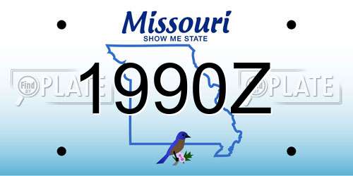 1990Z Missouri License Plate