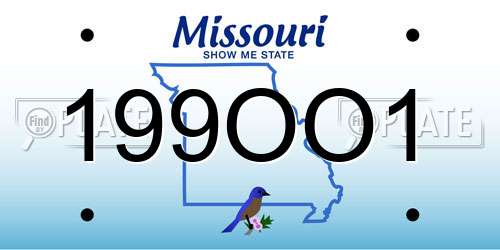 199OO1 Missouri License Plate