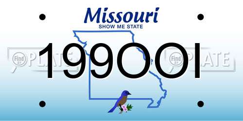 199OOI Missouri License Plate