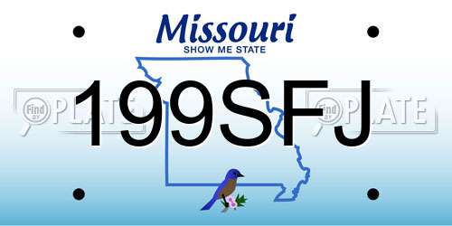 199SFJ Missouri License Plate