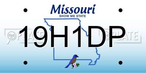 19H1DP Missouri License Plate