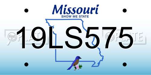 19LS575 Missouri License Plate