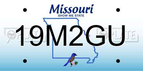 19M2GU Missouri License Plate