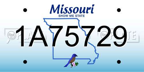 1A75729 Missouri License Plate