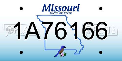 1A76166 Missouri License Plate