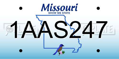 1AAS247 Missouri License Plate