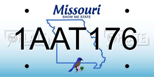 1AAT176 Missouri License Plate