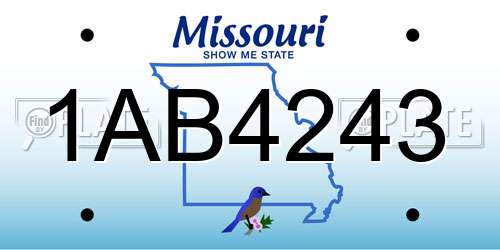 1AB4243 Missouri License Plate