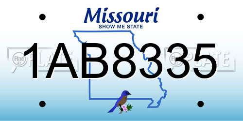 1AB8335 Missouri License Plate