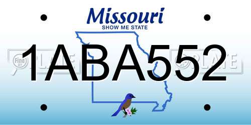 1ABA552 Missouri License Plate
